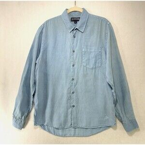 Vilebrequin Shirt Men M 100% Linen Button Up Long Sleeve Casual Lightweight